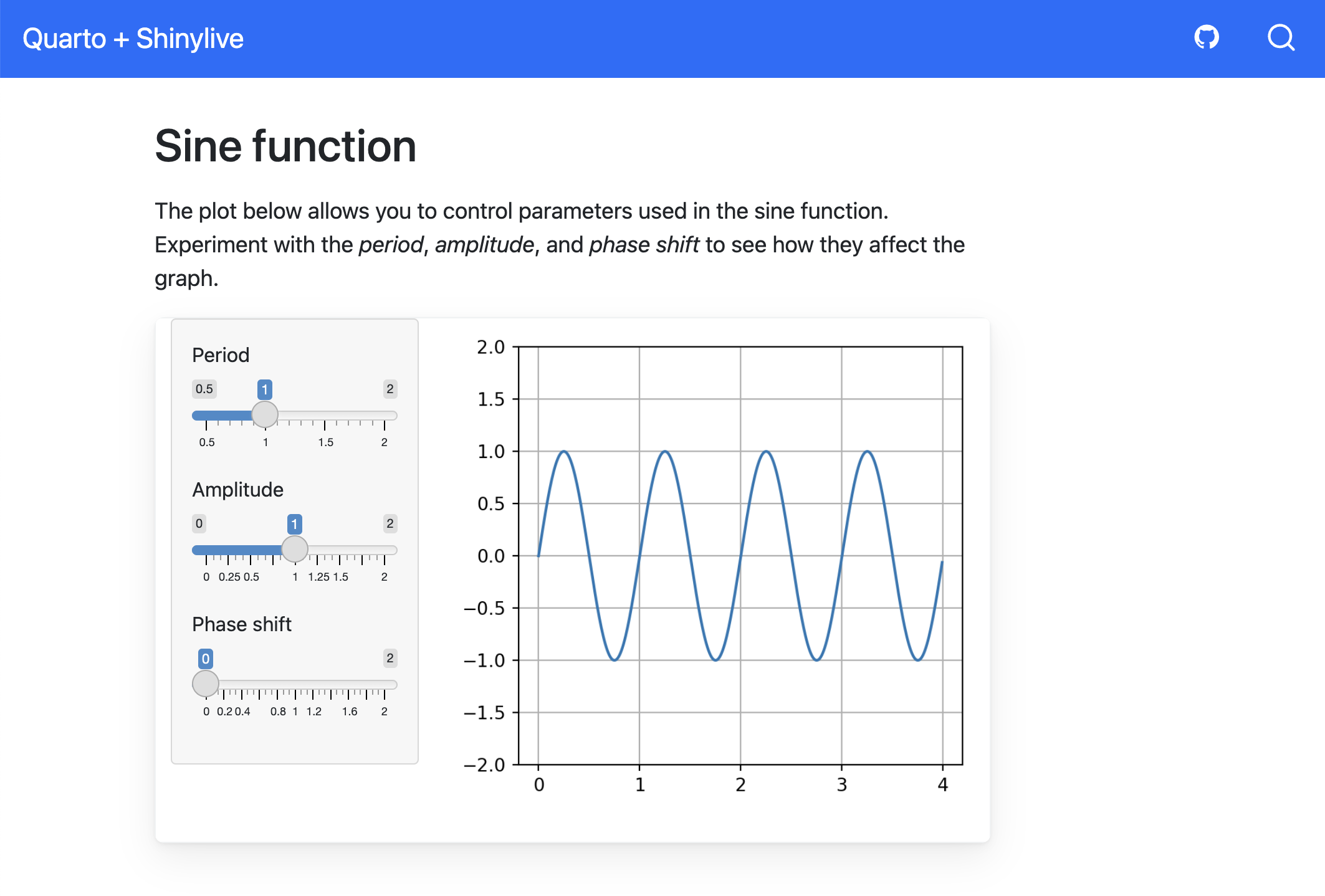 Shinylive application embedded in a Quarto document.